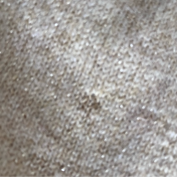 Lily Pulitzer beige cashmere/gold metallic wrap with fringe & buttons - Picture 14 of 16